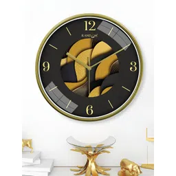 RANDOM Yellow & Black Printed Round Contemporary Wall Clock-picture-21