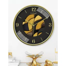 Random Yellow & Black Printed Round Wall Clock-picture-39