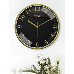 RANDOM Yellow & Black Printed Sweep Silent Stylish Round Contemporary Wall Clock-picture-35