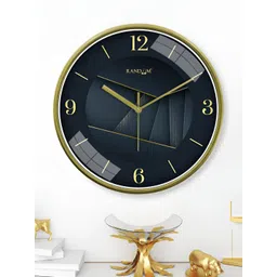 RANDOM Yellow & Blue Printed Analogue Sweep Silent Stylish Round Contemporary Wall Clock-picture-37