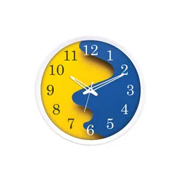 RANDOM Yellow & Blue Printed Contemporary Wall Clock-picture-38