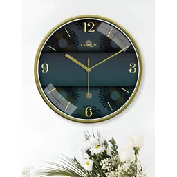RANDOM Yellow & Blue Printed Round Contemporary Wall Clock-picture-30