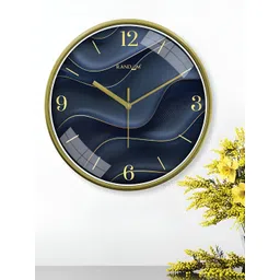 RANDOM Yellow & Blue Printed Round Contemporary Wall Clock-picture-37