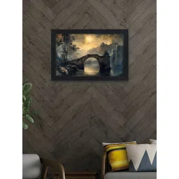 RANDOM Yellow & Green Printed Synthetic Wooden Abstract Wall Art-picture-25