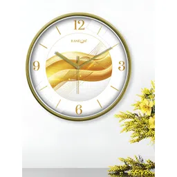 RANDOM Yellow & White Printed Round Contemporary Wall Clock-picture-19