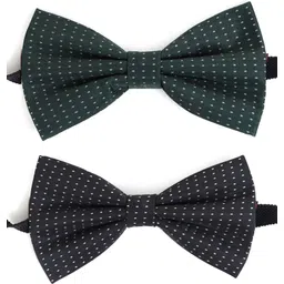 random stripe Bow Tie For men Polka Dots green black Self Bow-picture-12