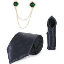 RANDOME STRIPE Satin Cufflink & Tie Pin Set-picture-19