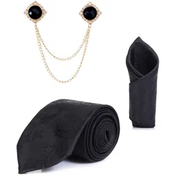 RANDOME STRIPE Satin Cufflink & Tie Pin Set-picture-27