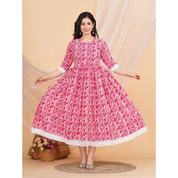 RANGEELO JAIPUR Floral Printed Maternity Anarkali Kurta-picture-21