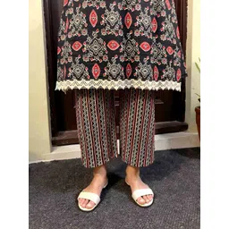 Rangita Ethnic Motifs Printed Round Neck Pure Cotton Straight Kurta With Palazzo & Dupatta-picture-21