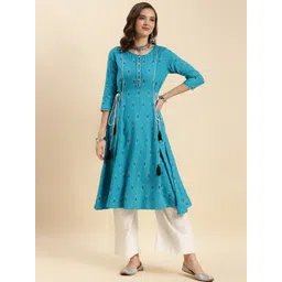 Rangita Ethnic Motifs Printed Tie-Ups A-Line Kurta-picture-16