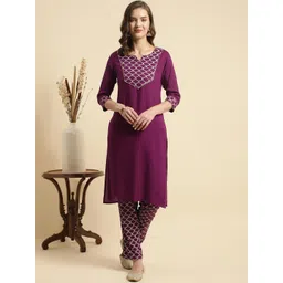 Rangita Ethnic Motifs Yoke Design Kurta With Trousers-picture-30