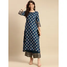 Rangita Floral Printed A-line Kurta with Palazzos-picture-39