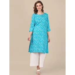 Rangita Floral Printed Round Neck Regular Kurta-picture-36