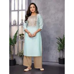 Rangita Sea Green Regular Fit Embroidered Kurta-picture-13