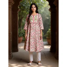 Rangita Women Embroidered Cotton Anarkali Kurtas-picture-21