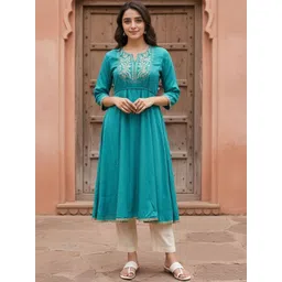 Rangita Women Ethnic Motifs Embroidered Anarkali Kurta-picture-13