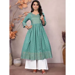 Rangita Women Ethnic Motifs Printed Sequinned Anarkali Kurta-picture-20