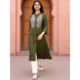 Rangita Women Geometric Embroidered Thread Work Kurta-picture-26