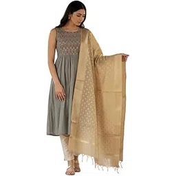 rangita Women Gold Art Silk Self Design Dupatta-picture-10