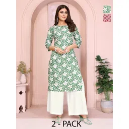 Rangita Women Pack of 2 Floral Printed Daily Straight Kurtas-picture-16