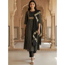 Rangita Women Printed Regular Kurta with Trousers & With Dupatta-picture-22