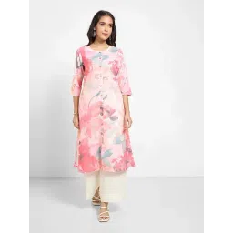 Rangmanch By Pantaloons Apricot Blush Relaxed Fit Printed Kurta-picture-43