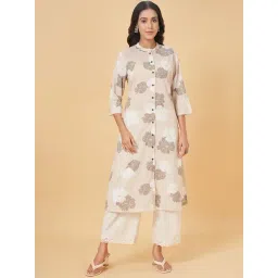 Rangmanch by Pantaloons Beige Cotton Printed Straight Kurta-picture-28