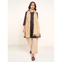 Rangmanch By Pantaloons Beige Cotton Regular Fit Dupatta-picture-39