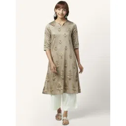 Rangmanch by Pantaloons Beige Printed A Line Kurta-picture-18
