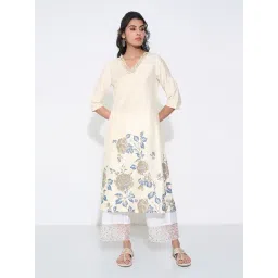 Rangmanch By Pantaloons Beige Regular Fit Printed Kurta-picture-37