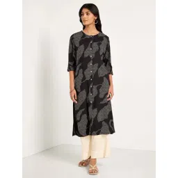 Rangmanch by Pantaloons Black & White Printed Kurta-picture-30