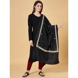 Rangmanch by Pantaloons Black Embroidered Shawl-picture-15