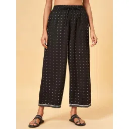 Rangmanch by Pantaloons Black Iris Cotton Printed Flared Pants-picture-45