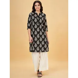 Rangmanch by Pantaloons Black Printed Straight Kurta-picture-42
