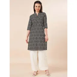 Rangmanch by Pantaloons Black Printed Straight Kurta-picture-28