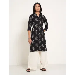 Rangmanch By Pantaloons Black Regular Fit Printed Kurta-picture-44