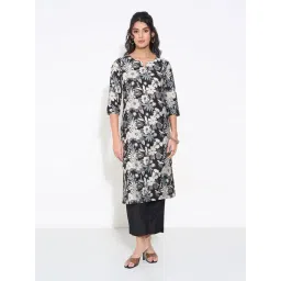Rangmanch By Pantaloons Black Regular Fit Printed Kurta-picture-21
