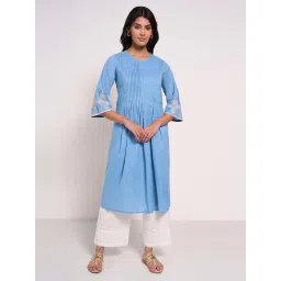 Rangmanch by Pantaloons Blue Embroidered Kurtas image 1