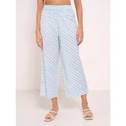 Rangmanch By Pantaloons Blue Flare Fit Printed Trousers image 1