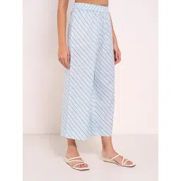 Rangmanch By Pantaloons Blue Flare Fit Printed Trousers image 3