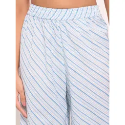 Rangmanch By Pantaloons Blue Flare Fit Printed Trousers image 5