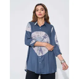 Rangmanch By Pantaloons Blue Indigo Regular Fit Printed Tunic-picture-42
