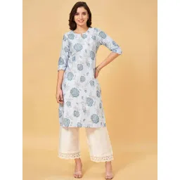 Rangmanch by Pantaloons Blue Printed Straight Kurta-picture-31