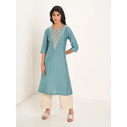 Rangmanch By Pantaloons Blue Regular Fit Kurta-picture-45
