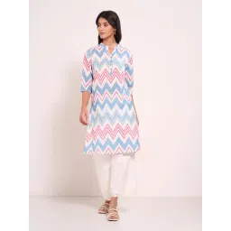 Rangmanch By Pantaloons Blue Regular Fit Printed Kurta-picture-33