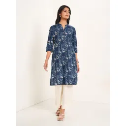 Rangmanch By Pantaloons Blue Regular Fit Printed Kurta-picture-43