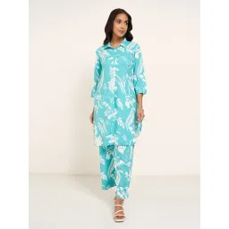 Rangmanch By Pantaloons Blue Regular Fit Printed Kurta-picture-30