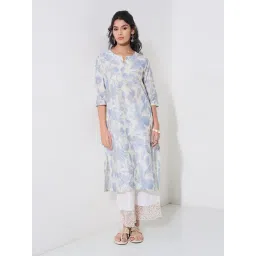 Rangmanch By Pantaloons Blue Regular Fit Printed Kurta-picture-23