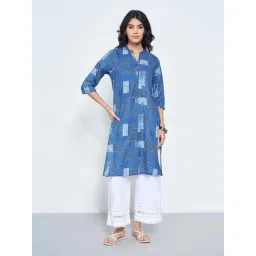 Rangmanch By Pantaloons Blue Regular Fit Printed Kurta-picture-10